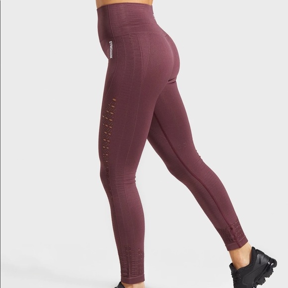 Gymshark | Pants u0026 Jumpsuits | Gymshark Energy Seamless Leggings Berry Red  | Poshmark